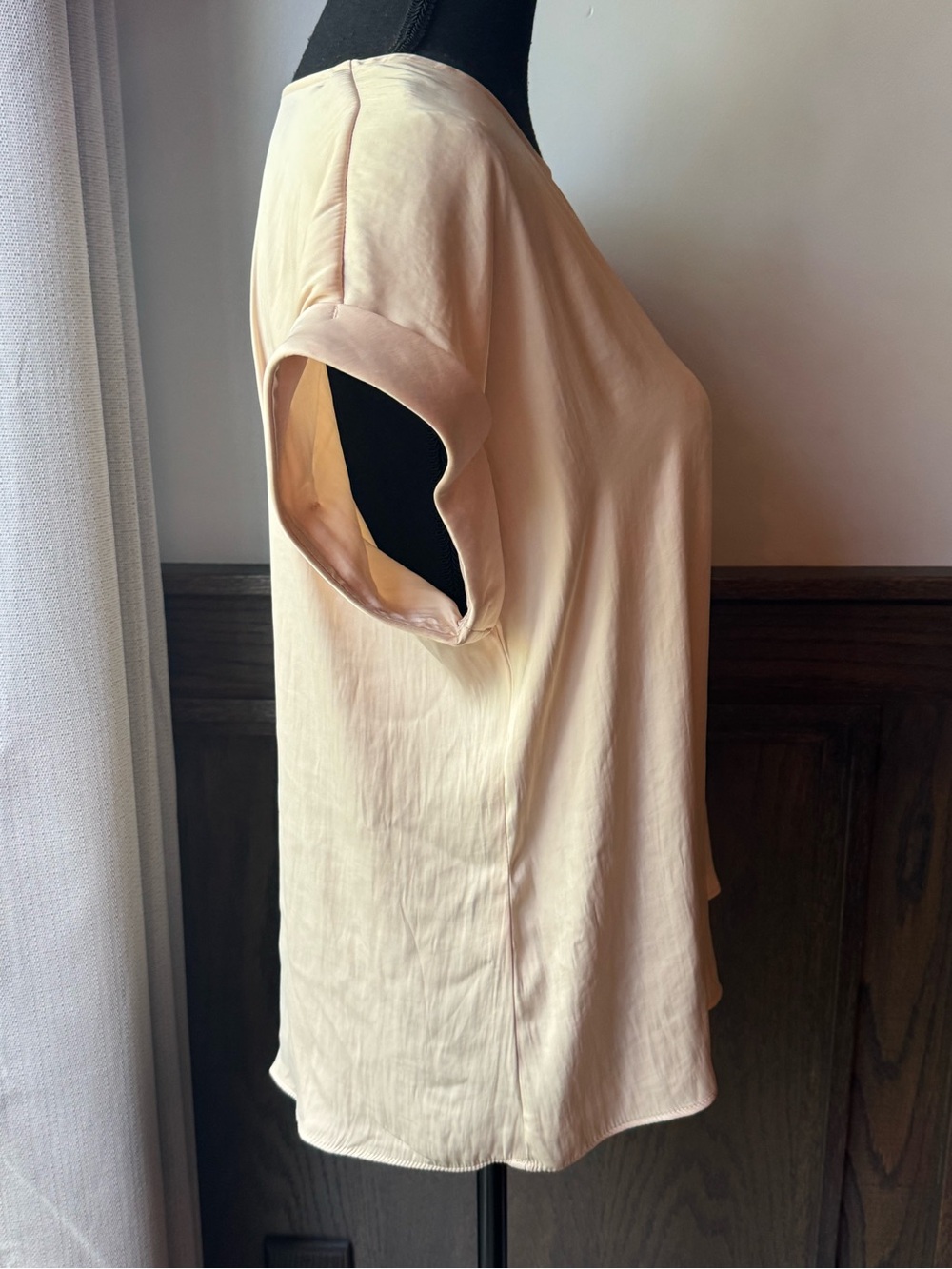 Nine West Pale Blush Short Sleeve Scoop Neck Top - Picture 4 of 7